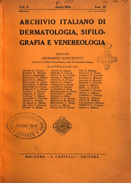 Archivio italiano di dermatologia, sifilografia e venereologia