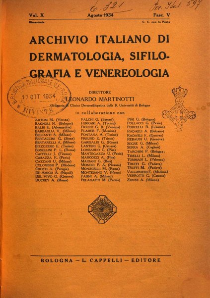 Archivio italiano di dermatologia, sifilografia e venereologia