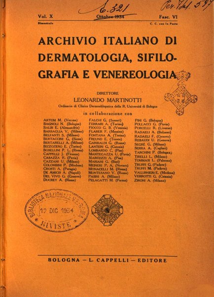 Archivio italiano di dermatologia, sifilografia e venereologia