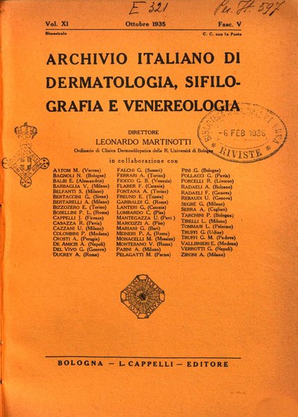 Archivio italiano di dermatologia, sifilografia e venereologia