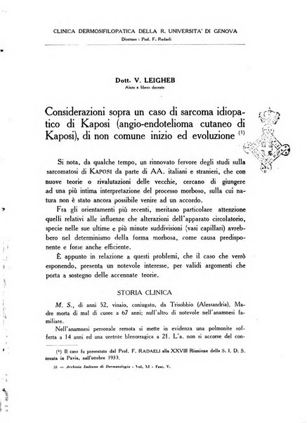 Archivio italiano di dermatologia, sifilografia e venereologia