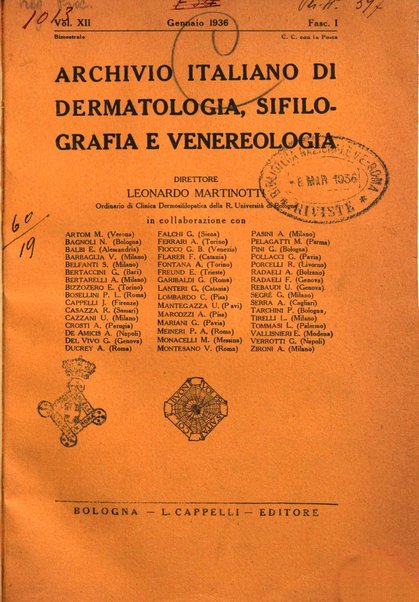 Archivio italiano di dermatologia, sifilografia e venereologia