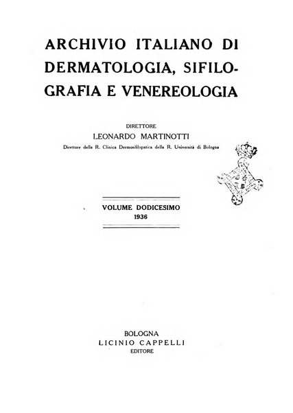 Archivio italiano di dermatologia, sifilografia e venereologia