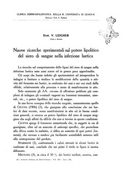 Archivio italiano di dermatologia, sifilografia e venereologia