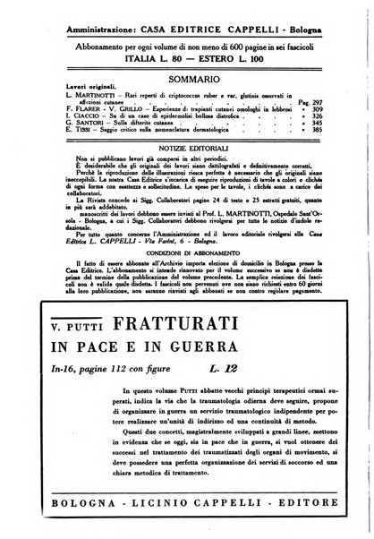 Archivio italiano di dermatologia, sifilografia e venereologia