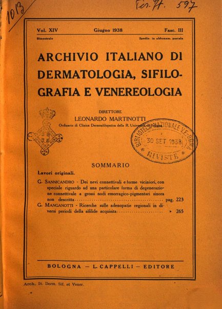 Archivio italiano di dermatologia, sifilografia e venereologia