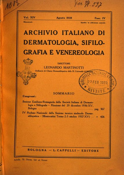 Archivio italiano di dermatologia, sifilografia e venereologia