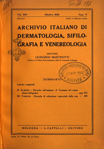 Archivio italiano di dermatologia, sifilografia e venereologia