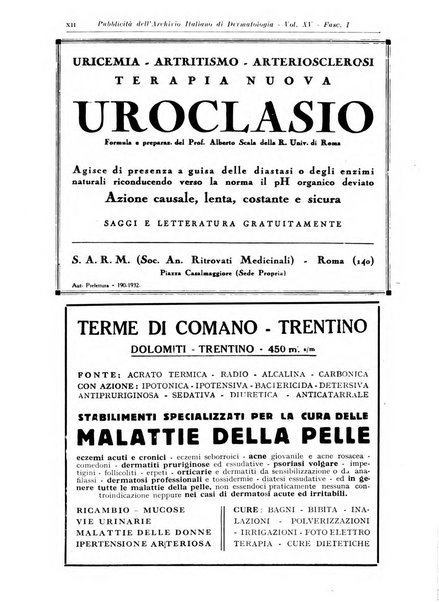 Archivio italiano di dermatologia, sifilografia e venereologia