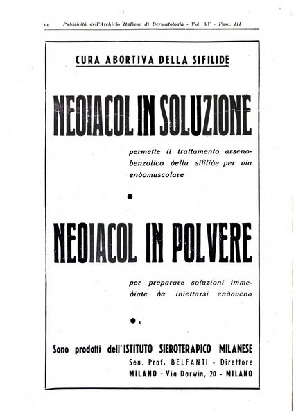 Archivio italiano di dermatologia, sifilografia e venereologia