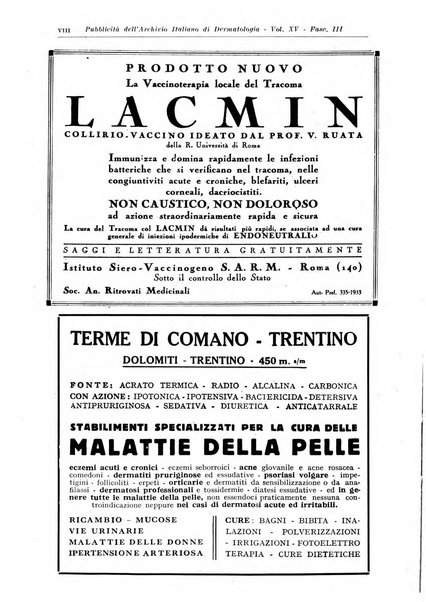 Archivio italiano di dermatologia, sifilografia e venereologia