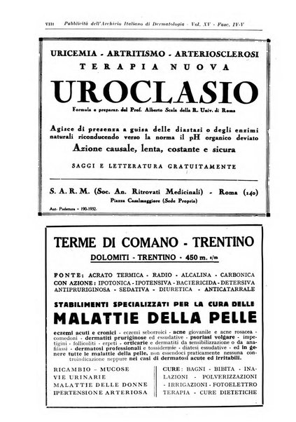 Archivio italiano di dermatologia, sifilografia e venereologia