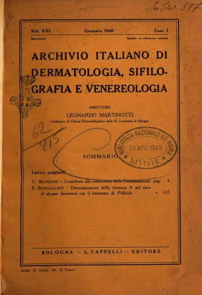 Archivio italiano di dermatologia, sifilografia e venereologia