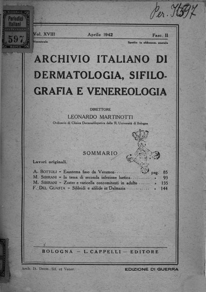 Archivio italiano di dermatologia, sifilografia e venereologia