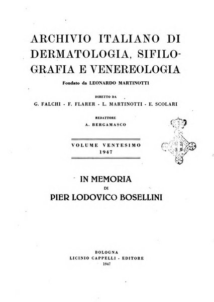 Archivio italiano di dermatologia, sifilografia e venereologia