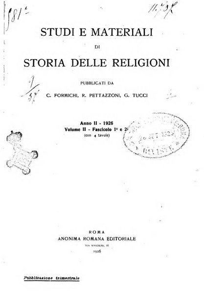 Studi e materiali di storia delle religioni