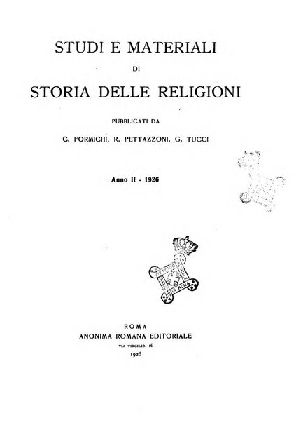 Studi e materiali di storia delle religioni