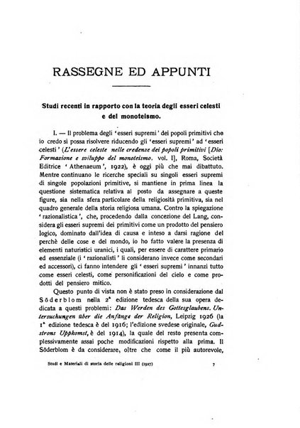 Studi e materiali di storia delle religioni