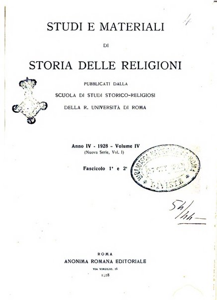 Studi e materiali di storia delle religioni