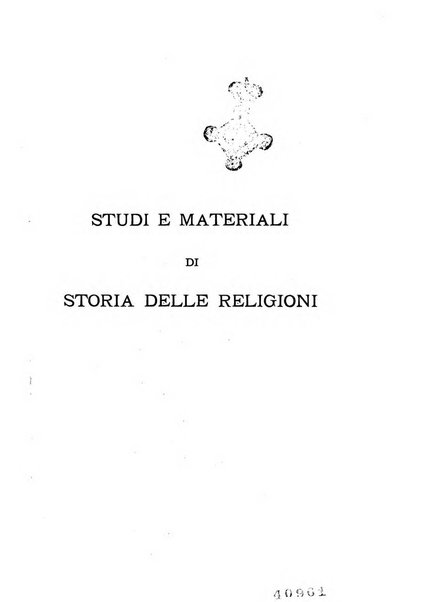 Studi e materiali di storia delle religioni