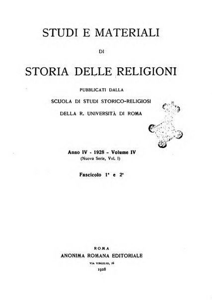 Studi e materiali di storia delle religioni