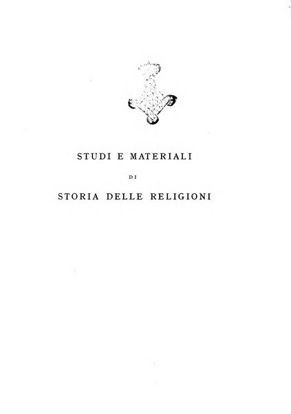 Studi e materiali di storia delle religioni