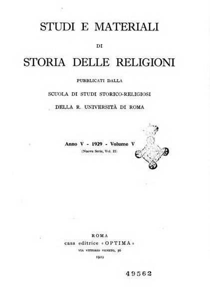 Studi e materiali di storia delle religioni