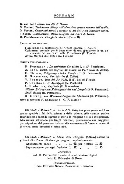 Studi e materiali di storia delle religioni