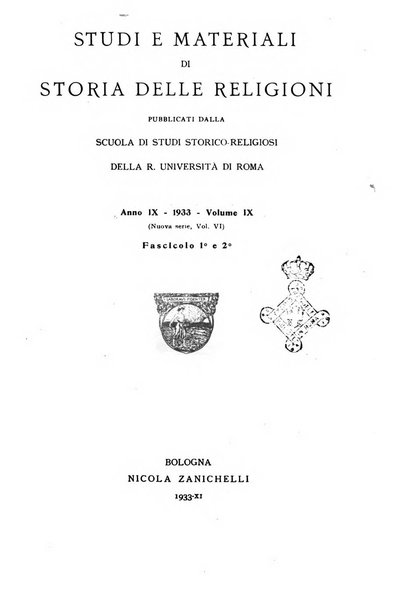 Studi e materiali di storia delle religioni