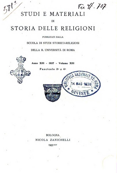 Studi e materiali di storia delle religioni