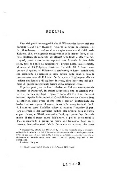 Studi e materiali di storia delle religioni