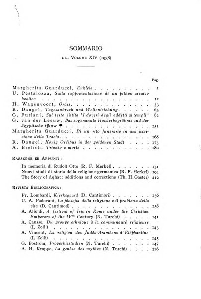 Studi e materiali di storia delle religioni