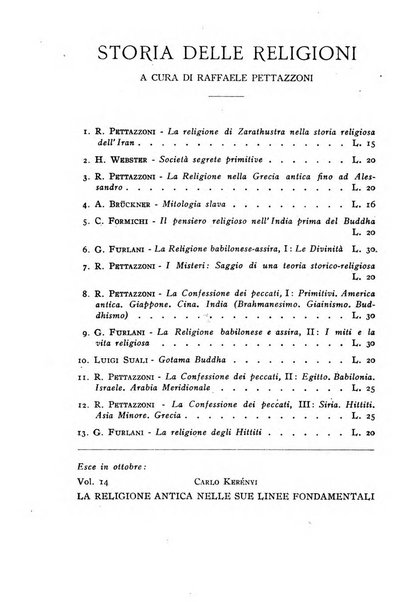 Studi e materiali di storia delle religioni