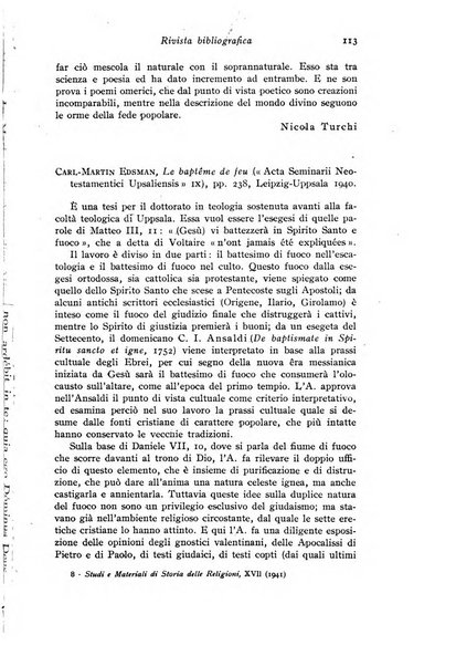 Studi e materiali di storia delle religioni