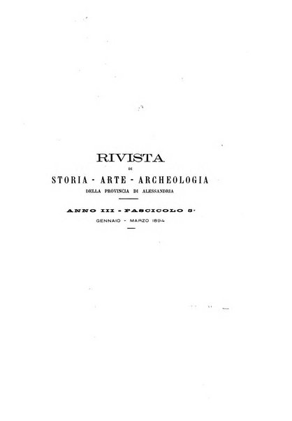 Rivista di storia, arte, archeologia della provincia di Alessandria periodico semestrale della commissione municipale di Alessandria