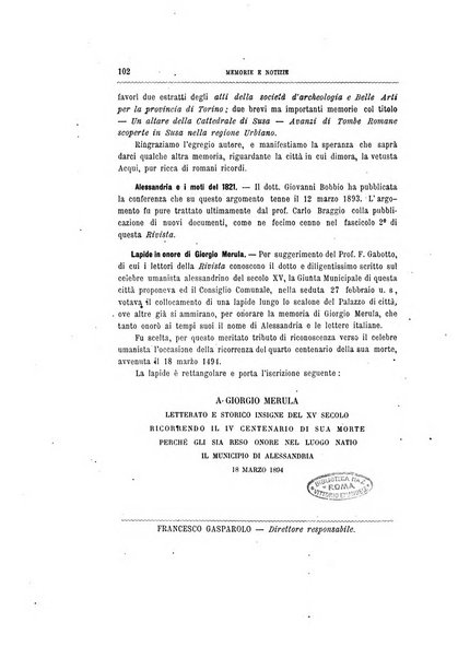 Rivista di storia, arte, archeologia della provincia di Alessandria periodico semestrale della commissione municipale di Alessandria