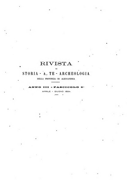 Rivista di storia, arte, archeologia della provincia di Alessandria periodico semestrale della commissione municipale di Alessandria