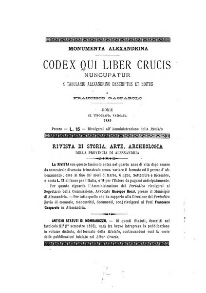 Rivista di storia, arte, archeologia della provincia di Alessandria periodico semestrale della commissione municipale di Alessandria