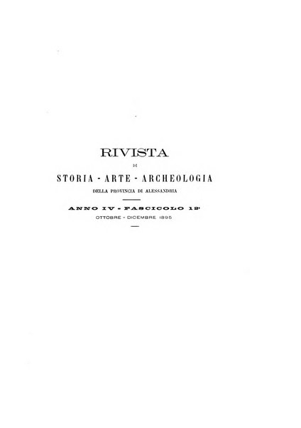 Rivista di storia, arte, archeologia della provincia di Alessandria periodico semestrale della commissione municipale di Alessandria