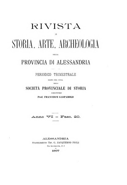 Rivista di storia, arte, archeologia della provincia di Alessandria periodico semestrale della commissione municipale di Alessandria