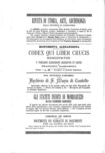 Rivista di storia, arte, archeologia della provincia di Alessandria periodico semestrale della commissione municipale di Alessandria