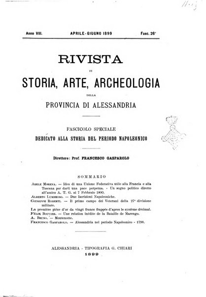 Rivista di storia, arte, archeologia della provincia di Alessandria periodico semestrale della commissione municipale di Alessandria