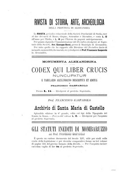 Rivista di storia, arte, archeologia della provincia di Alessandria periodico semestrale della commissione municipale di Alessandria