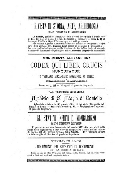 Rivista di storia, arte, archeologia della provincia di Alessandria periodico semestrale della commissione municipale di Alessandria