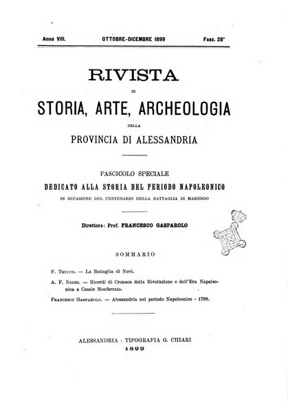 Rivista di storia, arte, archeologia della provincia di Alessandria periodico semestrale della commissione municipale di Alessandria