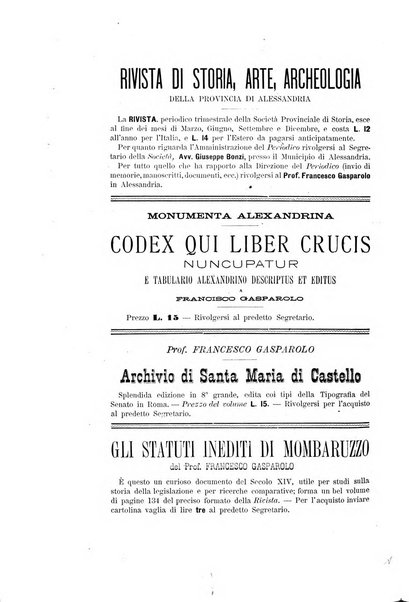 Rivista di storia, arte, archeologia della provincia di Alessandria periodico semestrale della commissione municipale di Alessandria