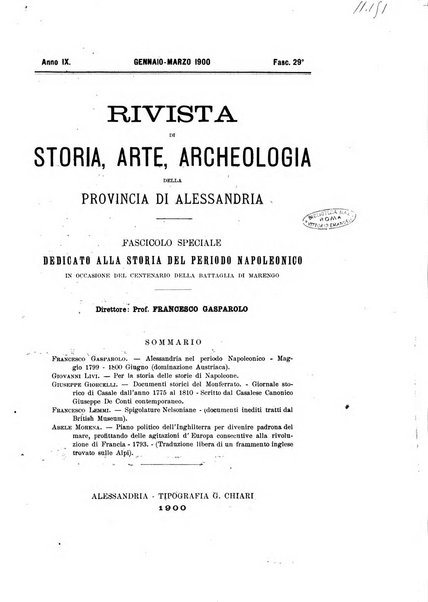 Rivista di storia, arte, archeologia della provincia di Alessandria periodico semestrale della commissione municipale di Alessandria