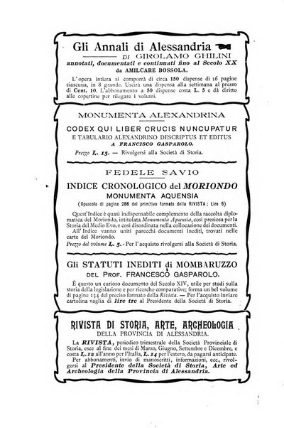 Rivista di storia, arte, archeologia della provincia di Alessandria periodico semestrale della commissione municipale di Alessandria