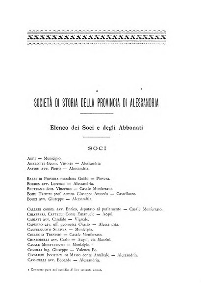 Rivista di storia, arte, archeologia della provincia di Alessandria periodico semestrale della commissione municipale di Alessandria