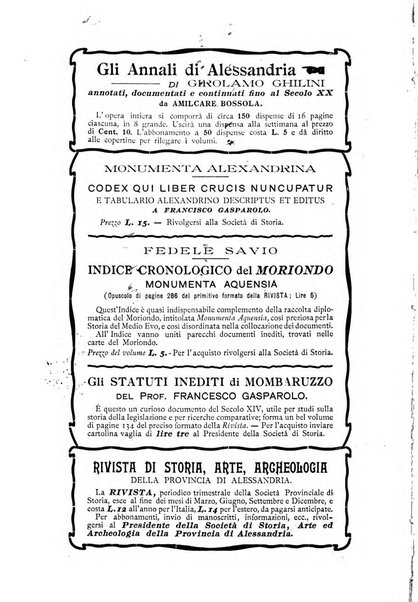 Rivista di storia, arte, archeologia della provincia di Alessandria periodico semestrale della commissione municipale di Alessandria